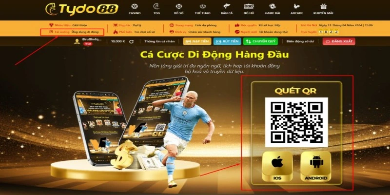 Việc tải app Tydo88 rất đơn giản nhờ vào việc nhà cái đã tối ưu hóa mọi thao tác